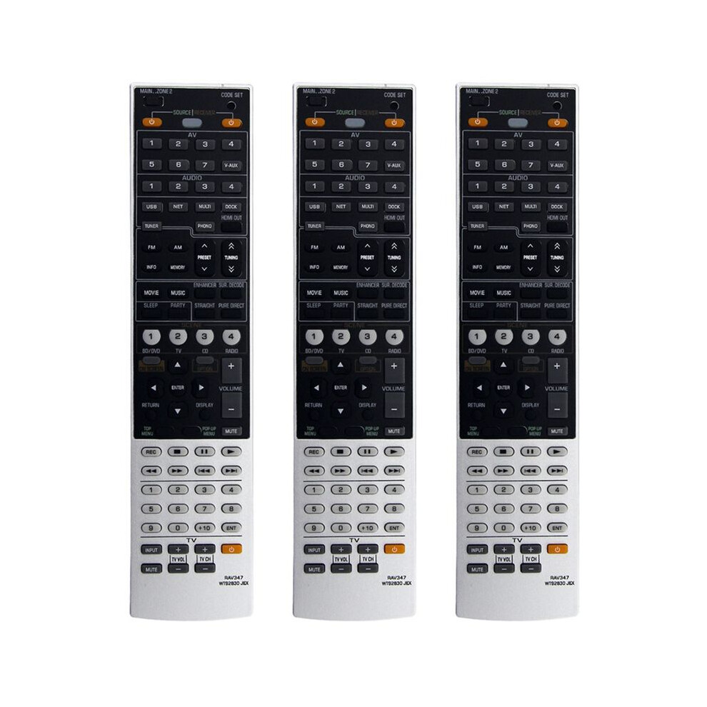 3X Rav347 Wt92830jex Replaced Remote Control For Av Receiver Rx-V1067bl Rx-V1067 Rxv1067bl Rxv1067 Rx-A1000 6032166758857