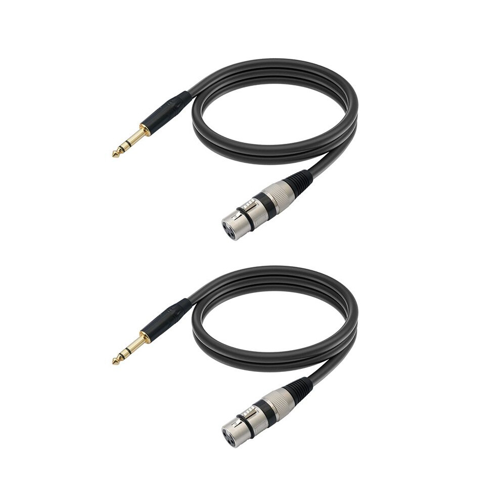 2X Trs 1/4 Inch To Xlr 3Pin Cable Balanced Xlr To Jack 6.35Mm Trs Signal Interconnect Cord Microphone Audio Cable 1.8M Gold 6131627749400