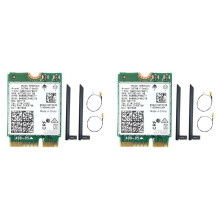 2X 9560NGW Placa WiFi + 2Xantena 1730Mbps Wireless AC 9560 2.4G + 5G BT 5.0 802.11Ac M.2 CNVI 9560NGW Adaptador Sem Fio