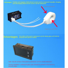 2X Ampèremètre à Effet Hall, Voltmètre  0-300 V 50 A, Moniteur de Batterie LED, Compteur de Tension de Courant Numérique 12 V 24 V 36 V 48 V 60 V