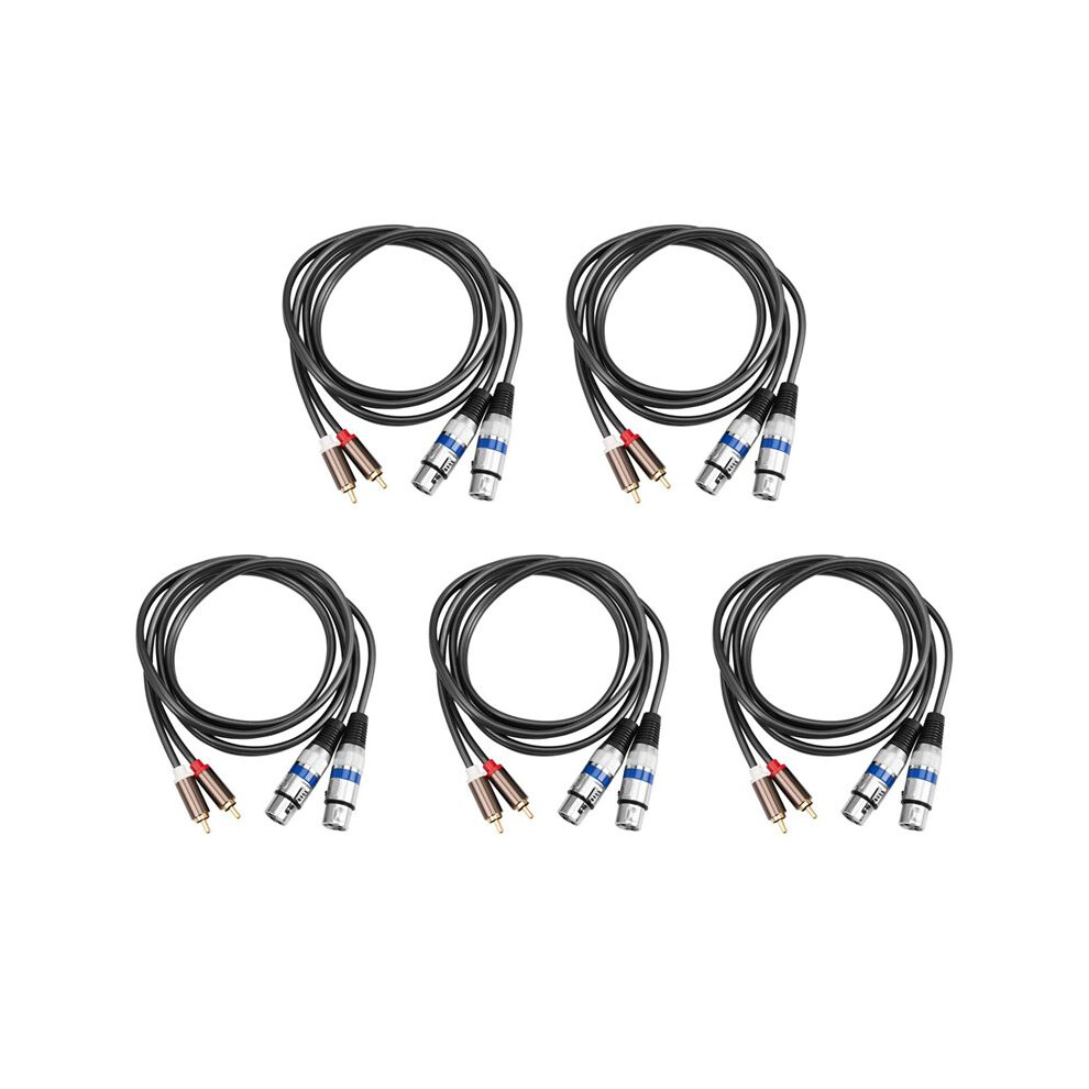 5X Hifi Audio Cable 2 Rca Male To Xlr 3 Pin Female Mixing Console Amplifier Dual Xlr To Dual Rca Shileded Cable 1.5M 6033227111086