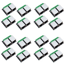 16PCS RJ45 Ethernet Dual Female Terminal Breakout Board,3.5mm Pitch Connector Board Shielded Network Adapter Terminal