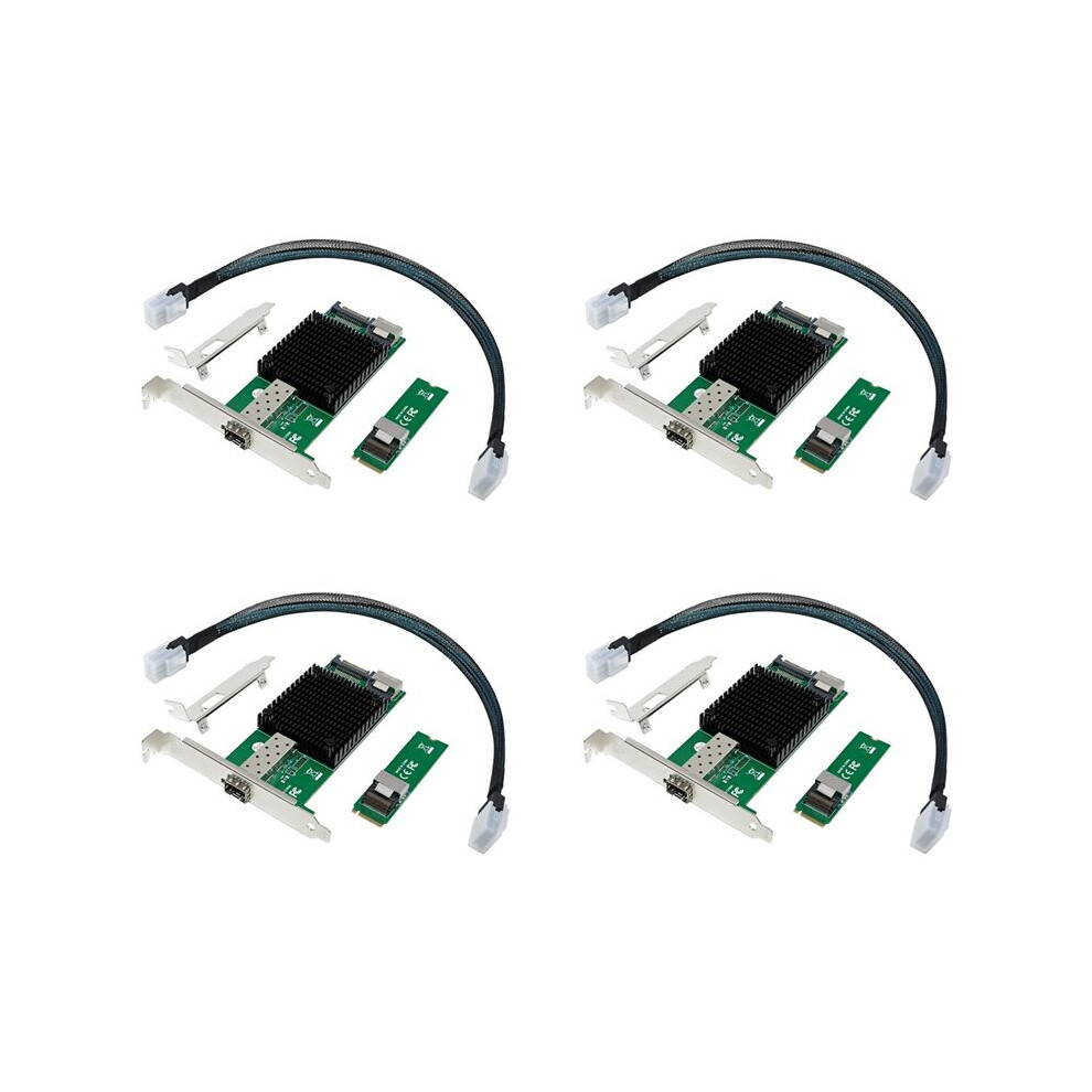 4X M.2 10G Server Network Card M.2 M X520-Da1 10G Sfp+ Fiber Optic Industrial Computer Server Network Card Jl82599en 6033245200861