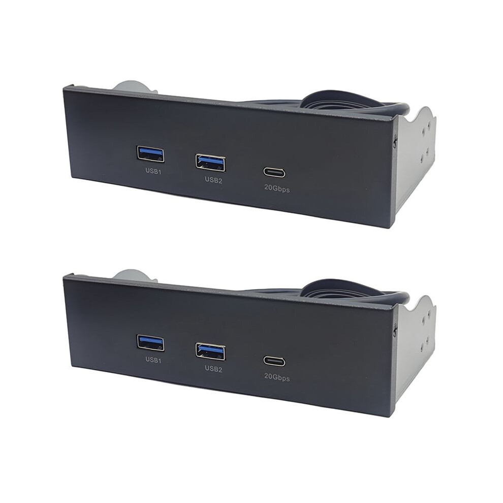 2X Usb Front Panel For Pc 2Port Usb 3.2 Gen1 5Gbps+ 1Port Type-C 10Gbps/20Gbps Hub For Desktop 5.25Inch Floppy Drive Bay 4711200182750