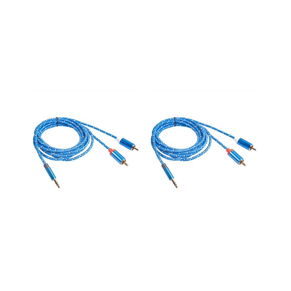 2X Rca Cable 3.5Mm Jack Male To 2 Rca Male Earphone Aux Audio Splitter Cable For Amplifier Phone Headphone, 1.8M Gold 4712702221664