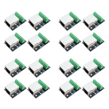 16PCS RJ45 Ethernet Female Socket Connector Breakout Board,2.54mm Connector Board Shielded Network Adapter Terminal