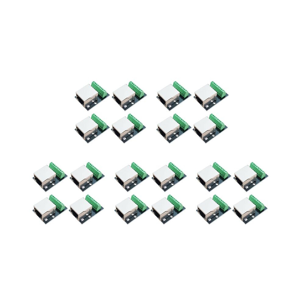 20Pcs Rj45 Ethernet Female Socket Connector Breakout Board,2.54Mm Connector Board Shielded Network Adapter Terminal 4711235116706