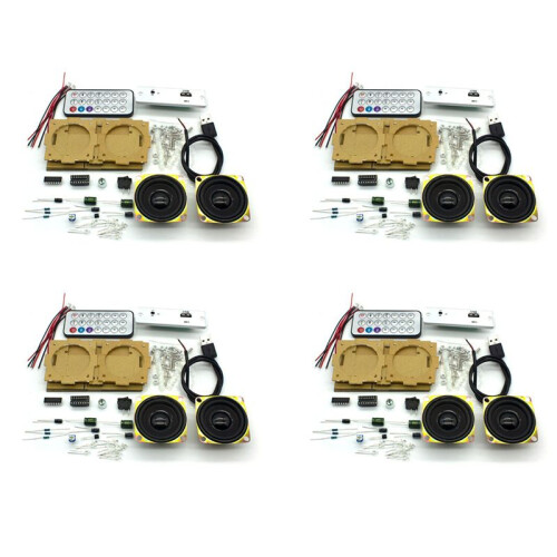 4X DIY Electronic Kit  Speaker Electronics DIY Soldering Project Kit  Stereo Speaker Support U Disk