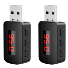 2X Car 5.4 Aadapter FM USB Transmitter Receiver Handsfree Call Auto LED Display Audio Music Wireless Receiver
