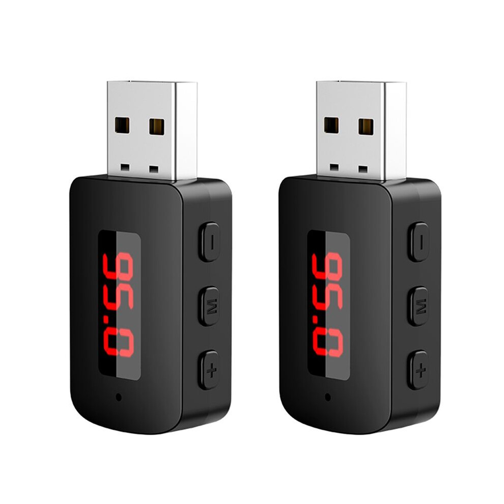2X Car 5.4 Aadapter Fm Usb Transmitter Receiver Handsfree Call Auto Led Display Audio Music Wireless Receiver 4711822111343