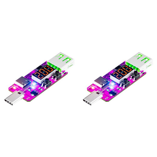 2X New PD3.1 28V Quick ReCharge Trigger Automatic Digital Display Voltage Meter Ammeter Voltage Current Detector Board