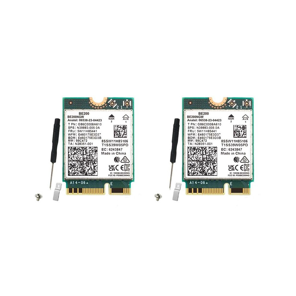 2X Wifi 7 Be200 Be200ngw Wifi Card Bt 5.4 802.11Ax Tri-Band M.2 Ngff Wireless Network Adapter For Win10/11 4712880673996