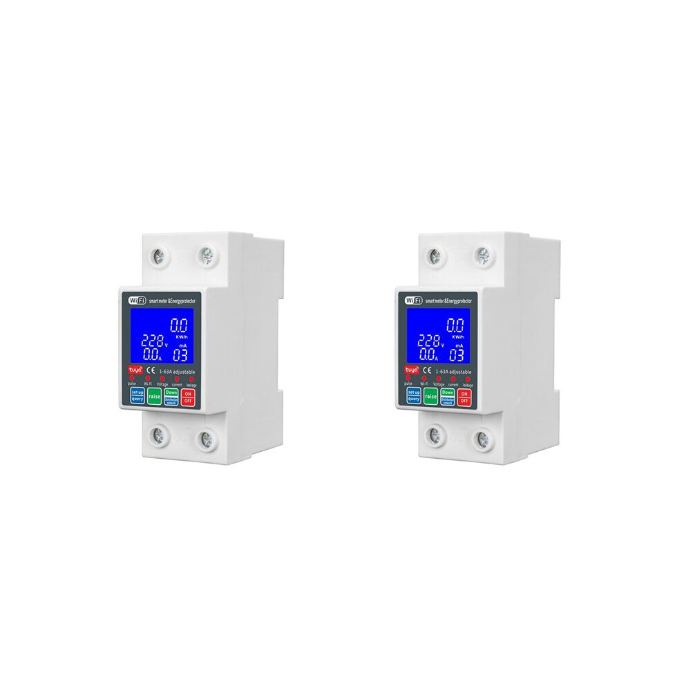 2X New Wtdzw-63A/N Pv Circuit Breaker Tuya 220V Voltage Current Leakage Protection Mcb Automatic 63A Wifi 4713805168115