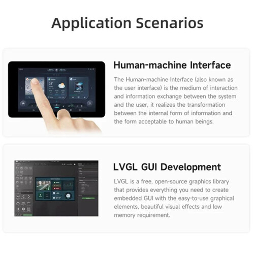2X ESP32-S3 7 Inch Capacitive Touch Display Development Board with Case Bracket, 5-Point Touch, Supports WiFi 2