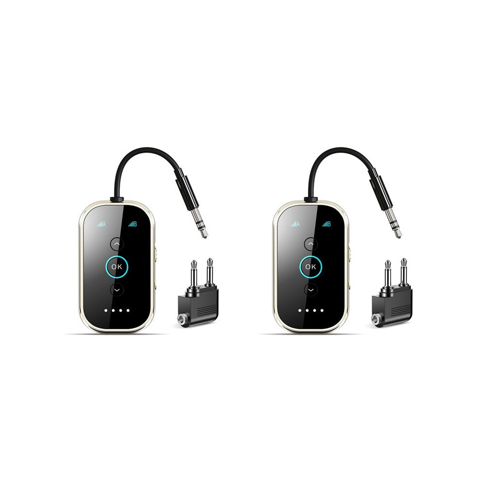 2X 5.4 Transmitter Receiver,Dual Link For Headphones /Hd Audio,Wireless Transmitter For Airplane/Tv/Car/Gym 6034057292860