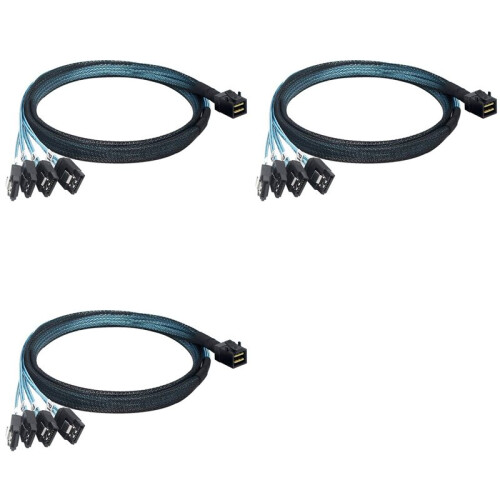 3X Internal  SAS to  Cable, SFF-8643 to  Forward Breakout Compatible with  Controller Hard Drive (3.3Ft)