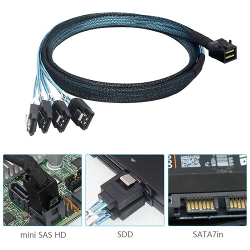 3X Internal  SAS to  Cable, SFF-8643 to  Forward Breakout Compatible with  Controller Hard Drive (3.3Ft) 2
