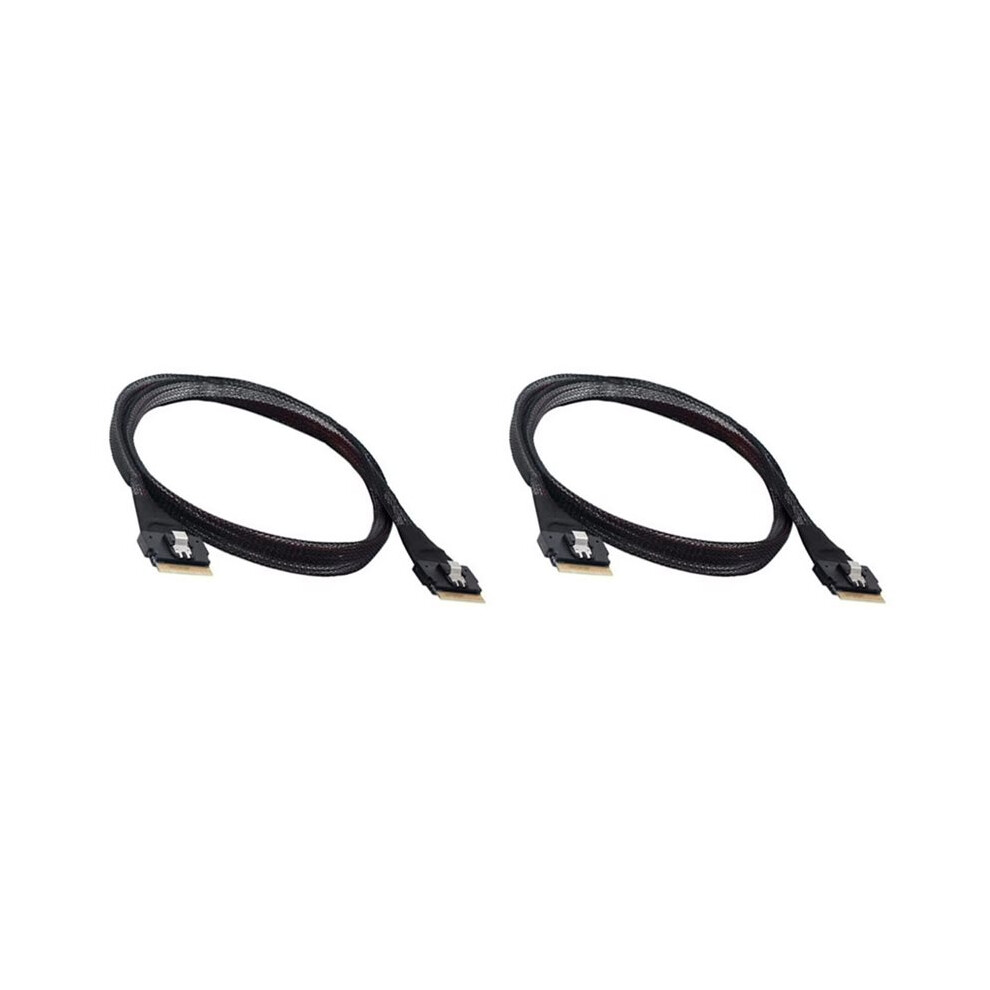 2Pcs 50Cm Professional Slim Sff 8654 8I Male To Sff-8654 Sas4.0 74Pin Cable For Server Controller Extender Cable 6032029535663