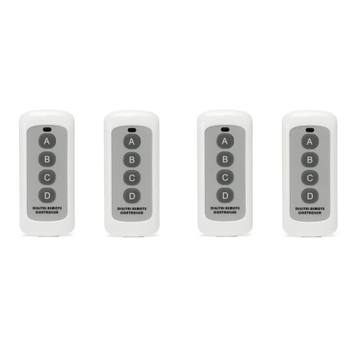 4x 433MHZ Wireless RF Remote Control White 4-Button Remote Control EV1527 Learning Code Wireless Remote Control