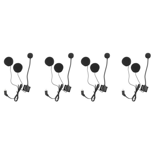 4X Motorcycle Helmet  Headset Microphone Speaker Headset Accessories for Half-Helmet