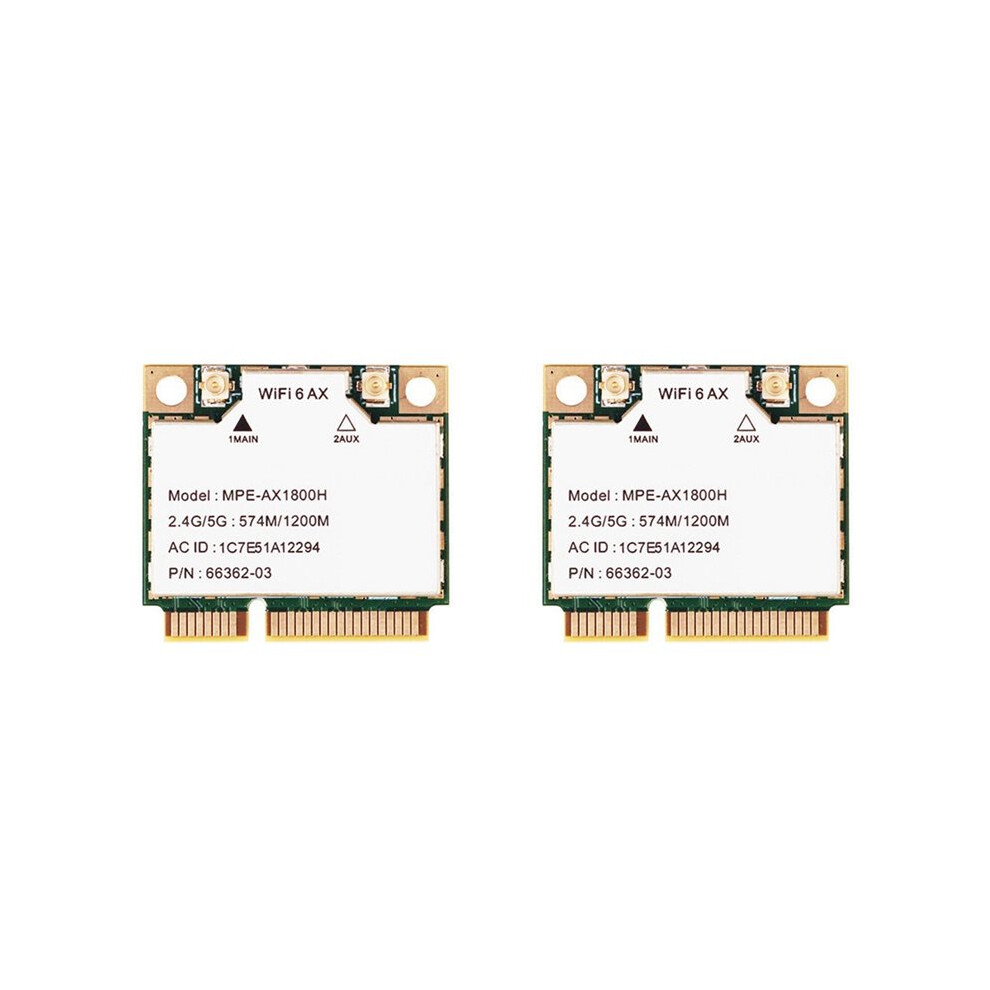 2X Mpe-Ax1800h Wifi6 Mt7921 Pci-E 2.4G/5G 574Mbps/1200Mbps Gigabit Dual Band Internal Wireless Network Card Bt5.2 4712874612550