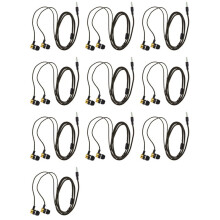 10pc 1.1M Reflective Fiber Cloth Noise Isolating Stereo in-Ear Earphone Headphones with 3.5 mm Jack Standard Golden