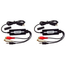 2X EzCAP USB 3.5mm Audio Capture Grabber Edit Audio Cable to Digital for Recording Analog Cassette to CD/MP3 Converter