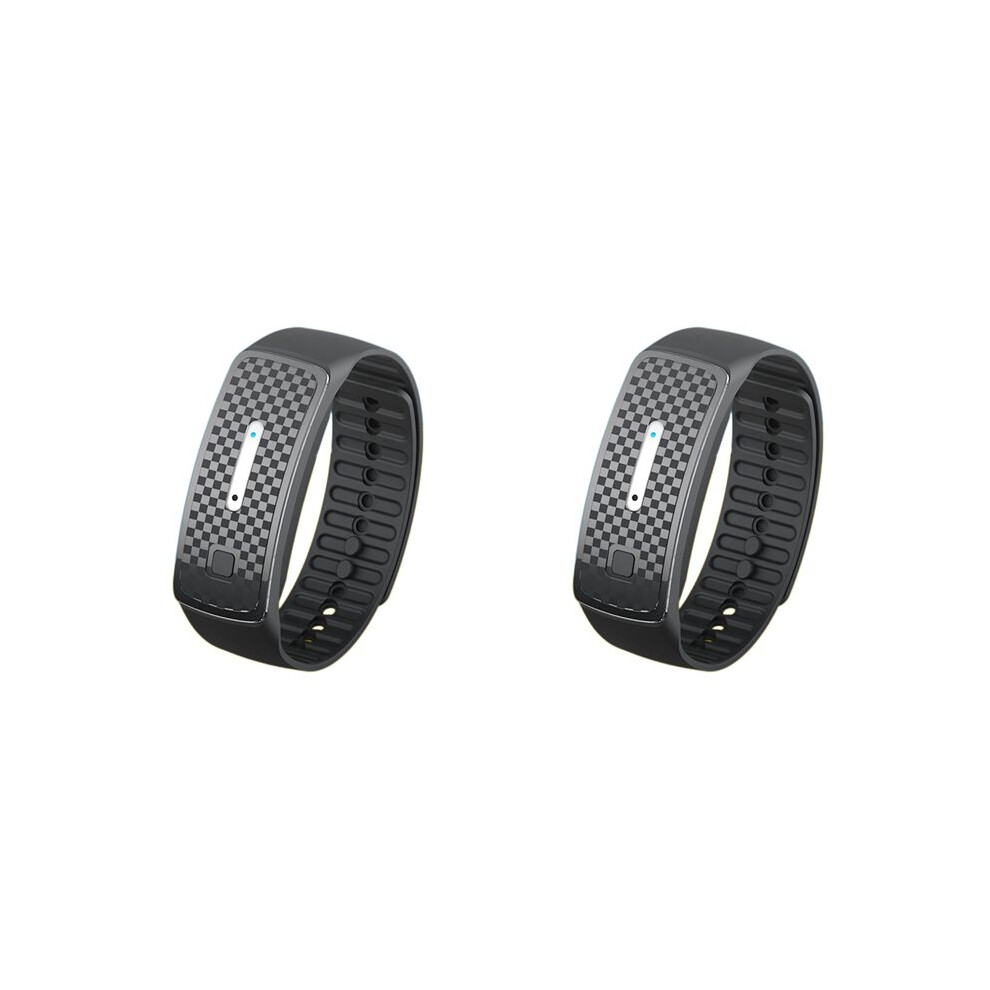 2X Ultrasonic Mosquito Repellent Bracelet Usb Rechargeable Anti Mosquito Repellent Wristband Black 6032484238710