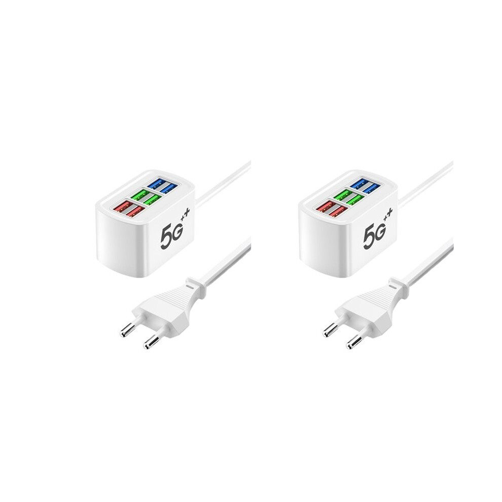 2X Usb Power Strip Phone Charger Adapter Multiport Socket Wall Charger For Hub Splitter Eu-Plug 6132625338337