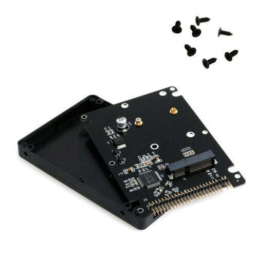 2X MSATA para 2,5 Polegadas 44PIN IDE HDD SSD Adaptador MSATA para PATA Converter Card Adapter com Caixa 1