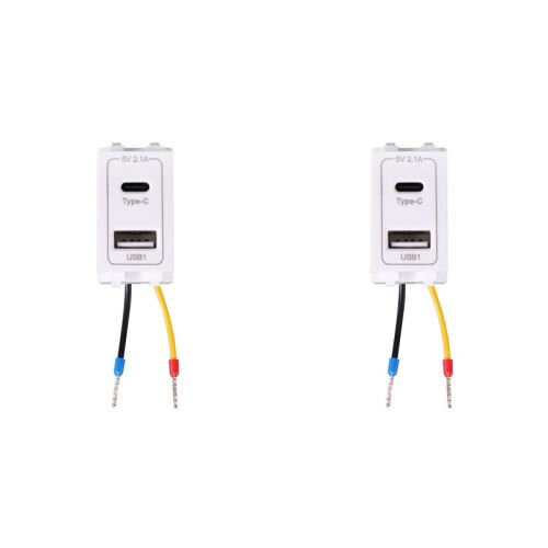 2X New USB Type-C Dual Port Power Module 220V Socket 5V 2.1A Phone Charging Module Transformer Charging Power Adapter
