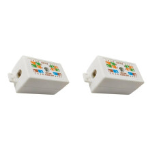 2X RJ45 Cat6 Junction Box for Ethernet Networking Cable Connection Accessories