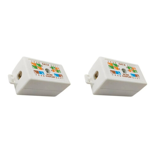 2X RJ45 Cat6 Junction Box for Ethernet Networking Cable Connection Accessories