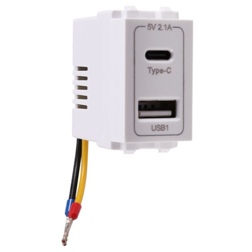 2X New USB Type-C Dual Port Power Module 220V Socket 5V 2.1A Phone Charging Module Transformer Charging Power Adapter 2