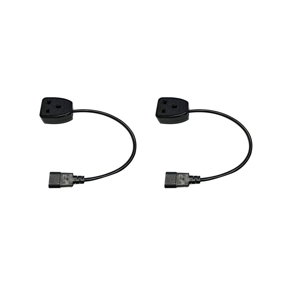 2X Iec320 C14 To Uk Bs1363a Outlet Socket,Iec C14 Male Plug To Uk 3Pin Female Socket Power Adapter Cable (1.8M) 6031643168134