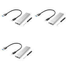 3X M.2 NVMe SSD Behuizing Adapter 10Gbps USB C 3.1 Gen2 NVMe Behuizing Externe Behuizing NVMe Reader NVMe Behuizing Zilver