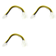 3PCS 20cm 4Pin Power ATX 4 Pin Male to Female PC CPU Power Supply Extension Cable 4Pin Connector Adapter for Motherboard