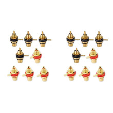 8 Paar/16 Stuks Vergulde RCA Jack Connector Paneelmontage Chassis Audio Socket Plug Schot met MOER Soldeer CUP