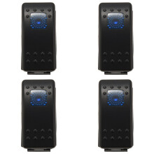 4X 12v 20 Ampere Wasserdichte Blaue LED An / Aus Boot Marine SPST 3P Wippschalter mit Licht