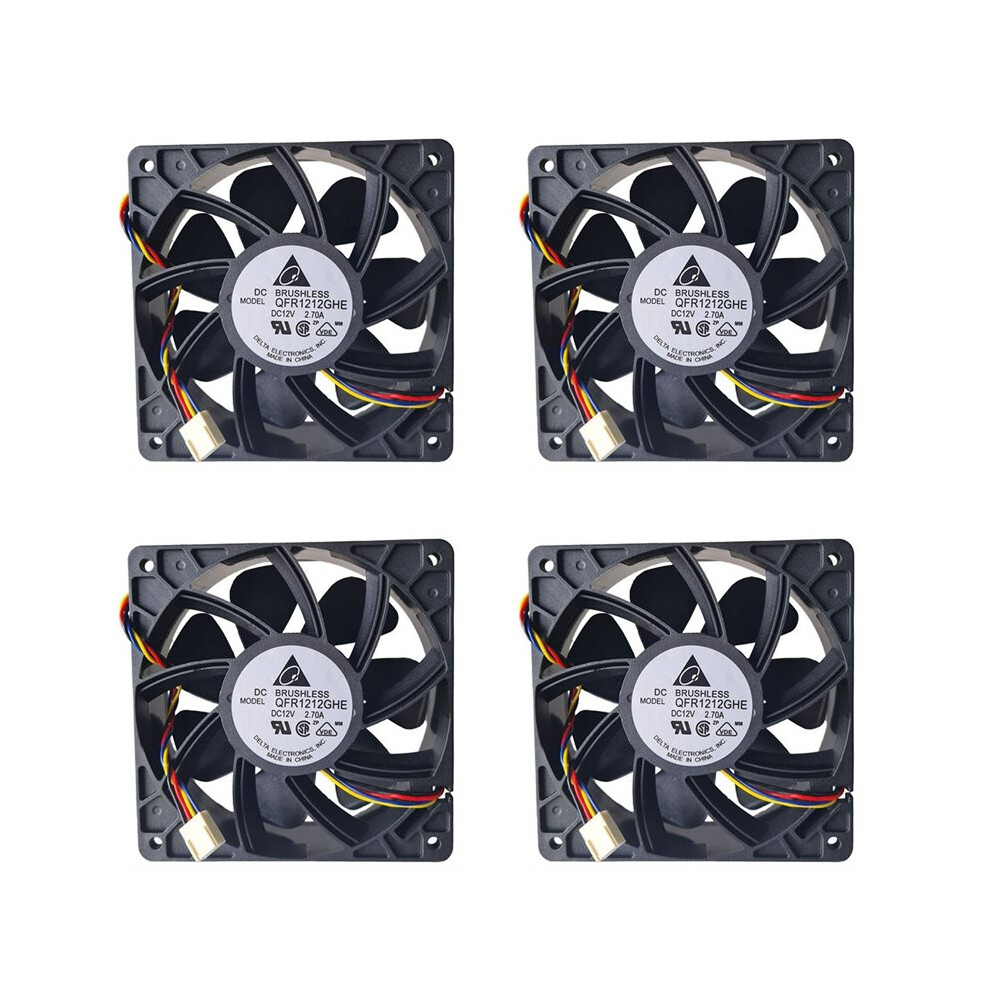 4X Qfr1212ghe 6000Rpm Pwm Speed Control Fan 120X120x38mm 4 Wire 12V 2.7A For Bitmain S7 S9 S11 S15 T9 T17 6031252895353
