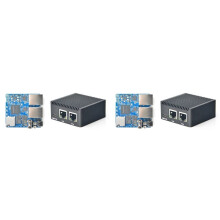 2X NanoPi R2S Router RK3328 1GB DDR4 RAM con Caja de Metal CNC Enrutador Dual Gigabit Port SBC OpenWrt System