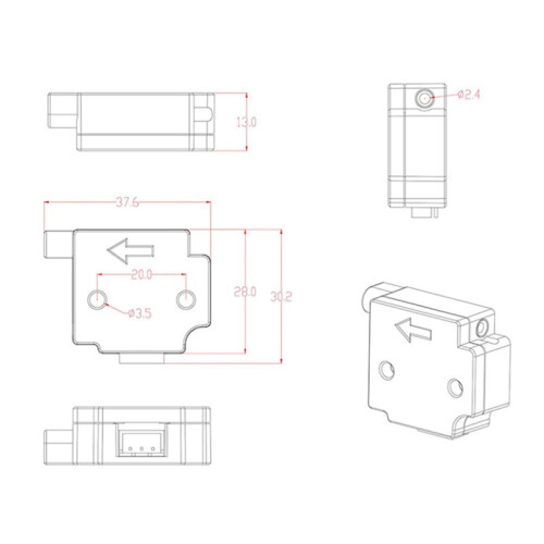 2Pc Sensor  Accessories for  Kobra 2 Pro/Kobra 2Plus/Kobra 2 Max Filament Detection Module / Sensor 2
