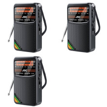 3X Taschenradio Tragbares -Vollbandradio AM/FM/SW-Radio mit Wiederaufladbarem Akku, Kopfhörer-Miniradio für Alte,A