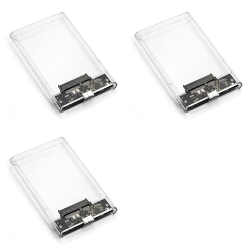 3X Gabinete de Disco Rígido Externo USB 3.0 2,5 Polegadas  SSD Gabinete de Disco Rígido Externo Gabinete de HDD Caixas de Disco Rígido