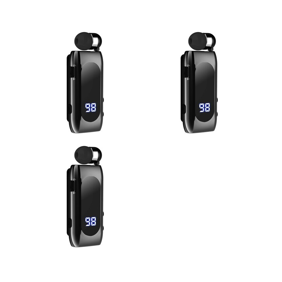 3X K55 Lavalier Retractable Headset Bt5.2 Call Reminder Vibration Motion Clip Driver Auricular Headset Pk F920 Black 6032790391352
