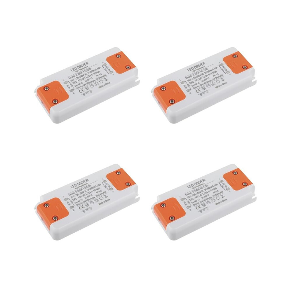 4X 12V 15W Led Transformer Led Low Voltage Transformer No Noise Led Driver Power Supply For G4 Mr16 Mr11 Gu4 Gu5.3 6032981943674