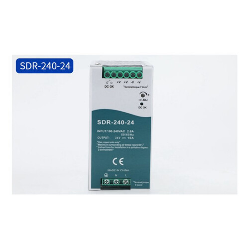 2X SDR-240-24 Switching Power Supply with PFC Function 150%  Load Capability DIN-Rail Switching Power Supply 2