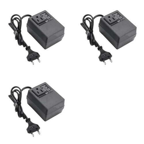 3X 200W Spanningsomvormer Transformator EU Naar VS - Step-Down Transformator 220V Naar 110V Eenfase Reisadapter EU-Stekker