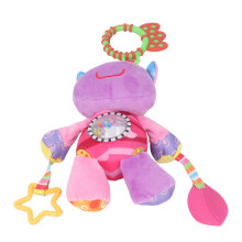 Colorful Plush Baby Stroller Rattle Toy, Cartoon Animal Hanging Soother