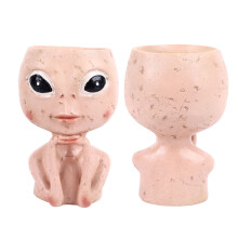 Resin-Kopfgesteck Alien-Gesichtdekoration mit Abflussloch, 433g